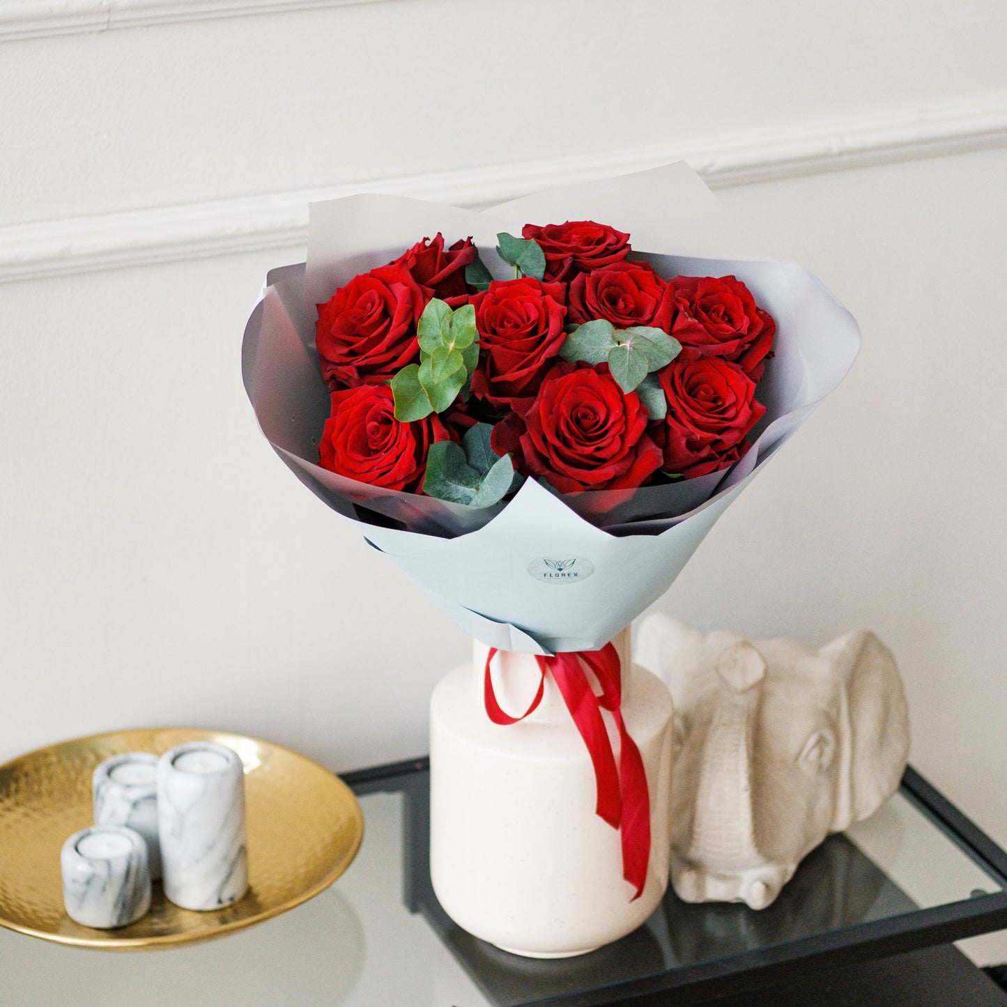 Bouquet with Red Roses